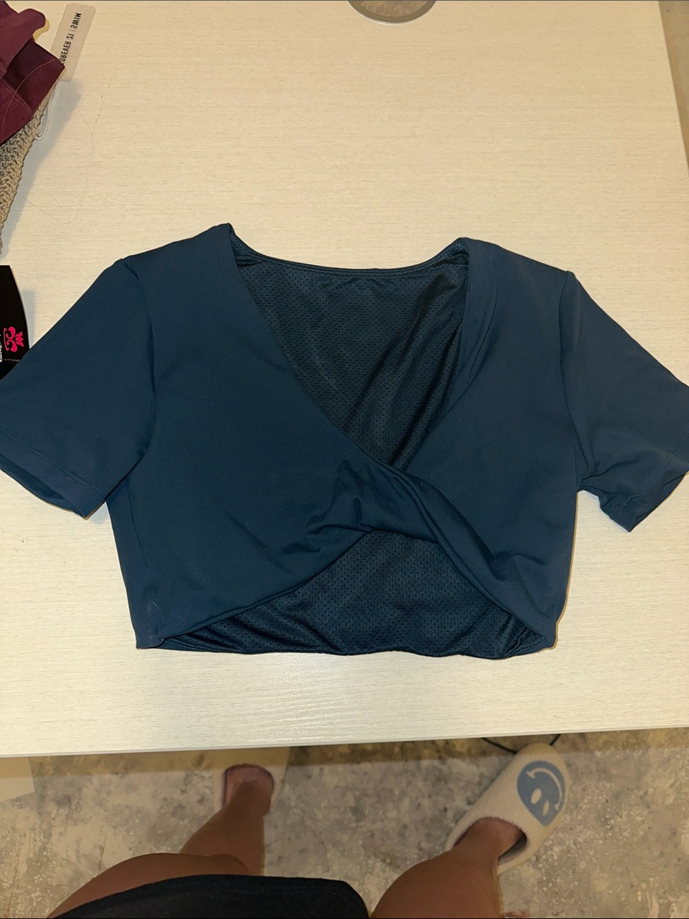 Women's Twist-Front Crop Top in Deep Teal